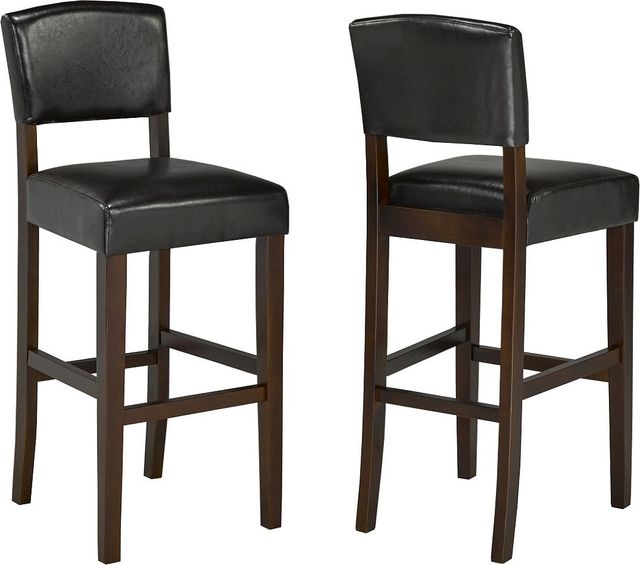 Brassex Inc. 2-Piece Brown/Rich Espresso 24'' Counter Stool Set-2