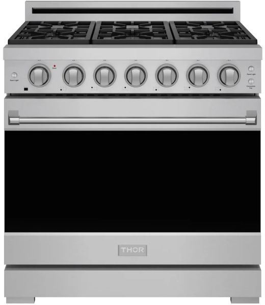 Thor Kitchen® Gordon Ramsay 36" Stainless Steel Freestanding Pro Style Gas Range-0