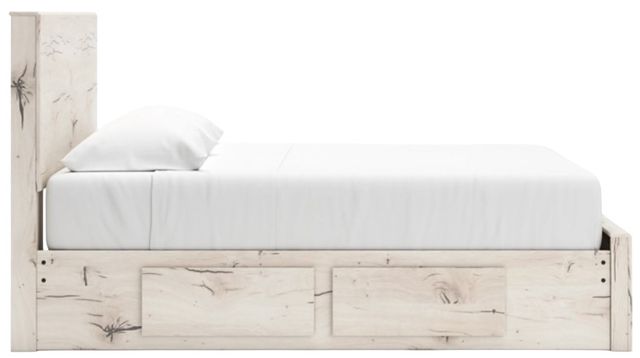 Benchcraft® Lawroy Light Natural King Panel Bed with 6-Drawer Storage-4