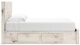 Benchcraft® Lawroy Light Natural King Panel Bed with 6-Drawer Storage-4