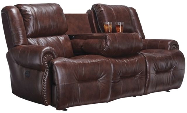 Best® Home Furnishings Customizable Genet Leather Space Saver Power Reclining Sofa with Tilt Headrest-1