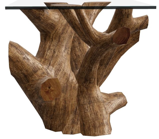 Modus Furniture One Glass Top End Table with Natural Base-3