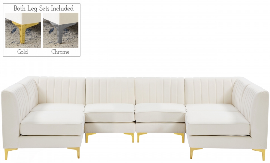 Meridian Furniture Alina Velvet Modular Sectional 5A Meridian Furniture Alina Velvet Modular Sectional 5A