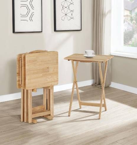 Coaster® Donna 4-Piece Natural Tray Table Set-2