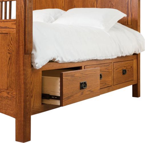 Country Classic Collection Customizable Mission Deluxe Twin Raised 3-Drawer Storage Panel Bed-1