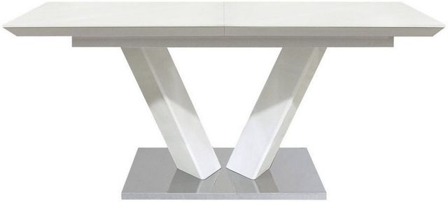 Mazin Furniture Yannis White Dining Table with Chrome Base -2