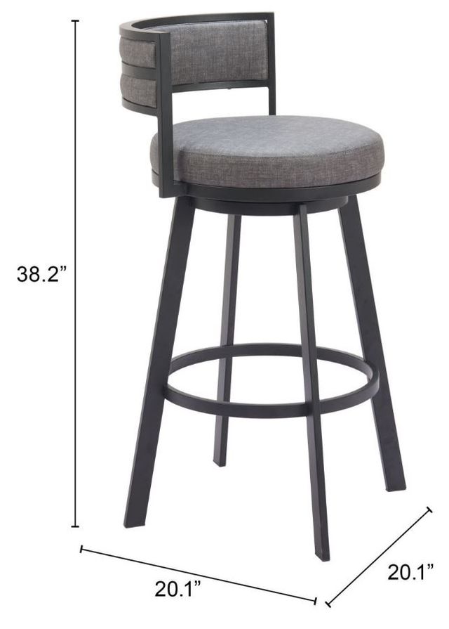Zuo® Modern Gimsby Black/Gray Barstool-1