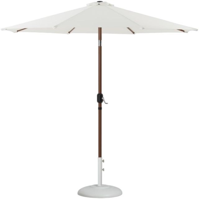 Meridian Furniture Fiji White Aluminum Outdoor Patio Umbrella and Round Base-0