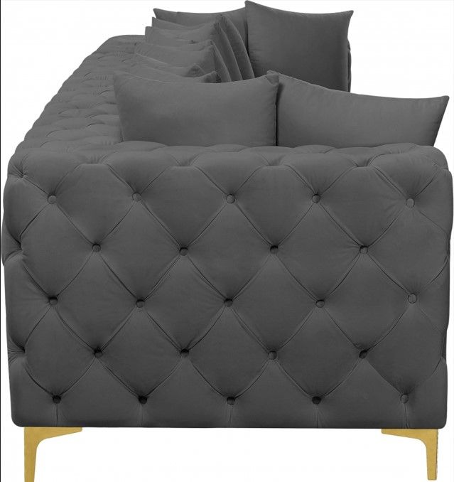 Meridian Furniture Tremblay Grey Velvet 138" Modular Sofa-3