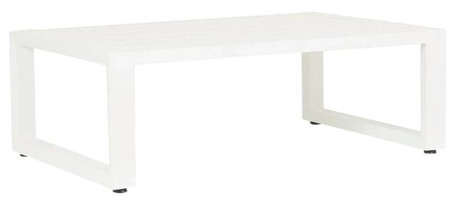 Sunset West Newport Satin White Metal Outdoor Coffee Table-0