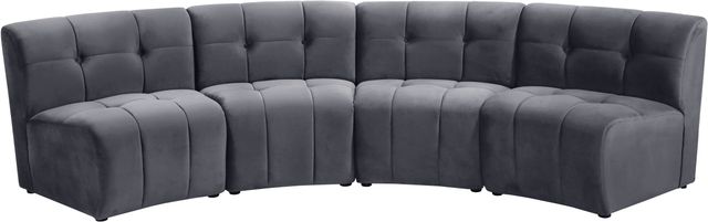 Meridian Furniture Limitless 4-Piece Grey Velvet Modular Sectional-0