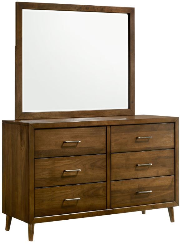 Elements International Malibu Walnut Dresser and Mirror-0
