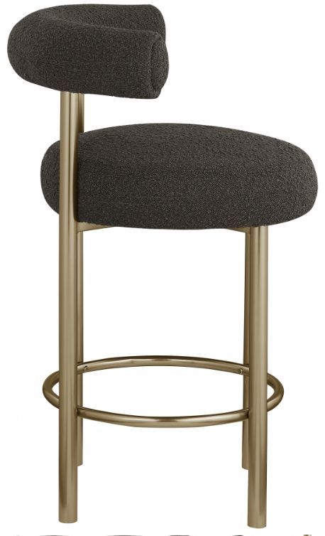 Meridian Furniture Bordeaux Brown/Brushed Brass Stool-2