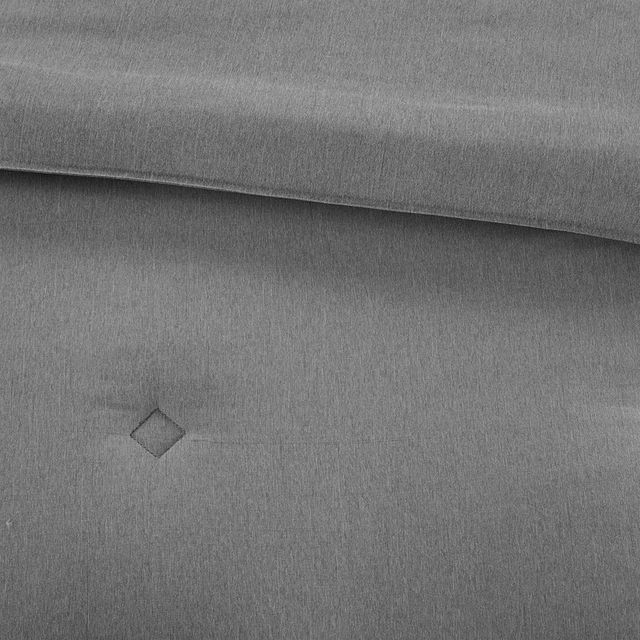 Olliix by Madison Park Essentials Clay Grey Twin Yarn-Dyed Heather Weave Microfiber Down Alternative Comforter Mini Set-1