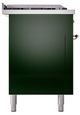 Ilve® Nostalgie II Noblesse 60'' Emerald Green Pro Style Dual Fuel Range with Copper Trim-2