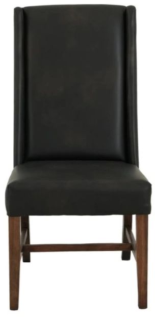 International Furniture Direct Riverwood Black/Brown Dining Side Chair-2