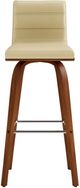 Armen Living Vienna Cream/Walnut Swivel Counter Stool-3