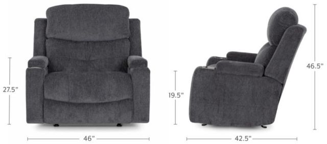 Franklin™ Arlington Seeley Storm Chair and a Half Power Recliner-2