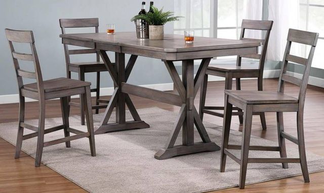Urban Styles Furniture Newport 5-Piece Gray Counter Height Dining Set-0