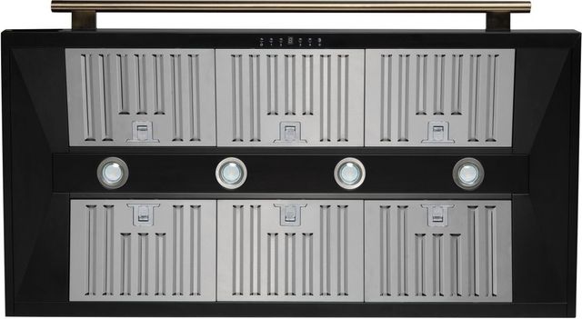 FORNO® Aria Series Alta Qualita 48" Black Wall Mounted Range Hood  -4
