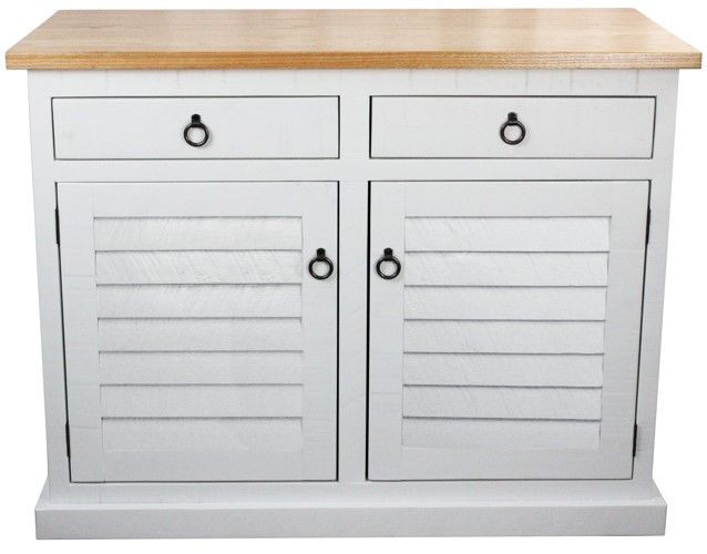 American Heartland Manufacturing Rustic Shutter Door Kitchen Island with Flip-Up Top-1