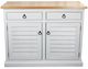 American Heartland Manufacturing Rustic Shutter Door Kitchen Island with Flip-Up Top-1