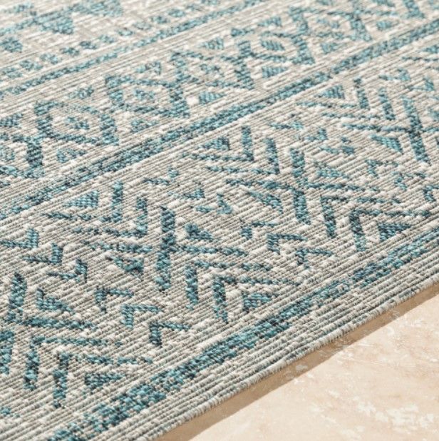 Surya Eagean Aqua/Taupe 4'x6' Area Rug-4