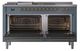 Ilve® Nostalgie II Noblesse 60'' Blue Gray Pro Style Dual Fuel Range with Brass Trim-2