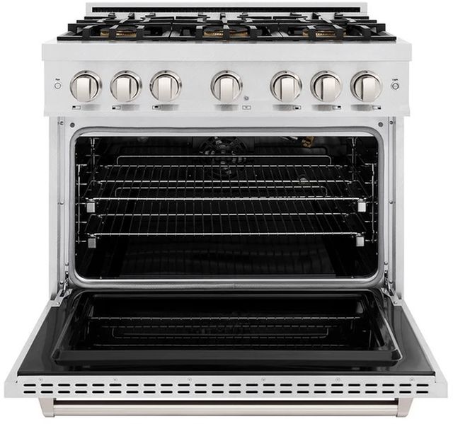 ZLINE 36" 5.2 cu. ft. Gas Range with 6 Burner DuoPro™ Cooktop and Convection Gas Oven in Satin Stainless Steel -1