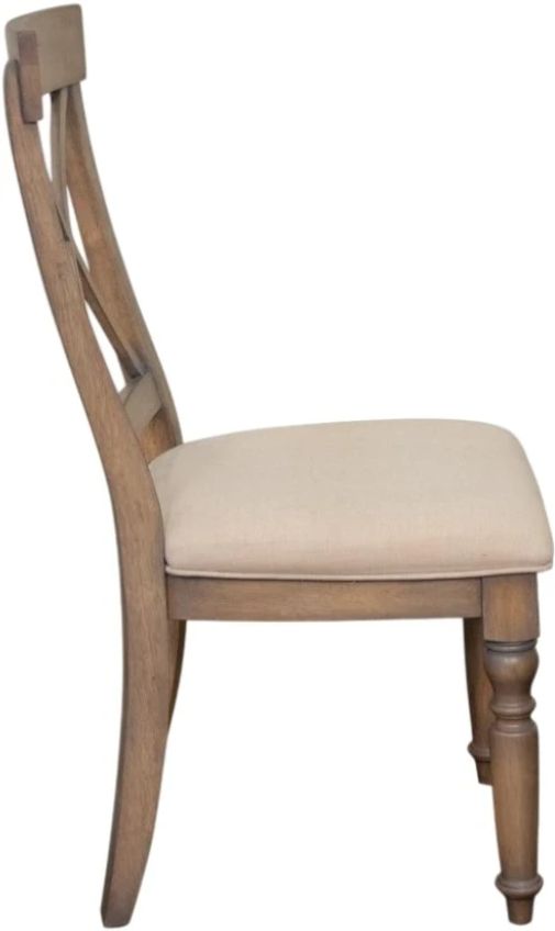 Riverside Furniture Aberdeen Weathered Driftwood X-Back Dining Side Chair-3
