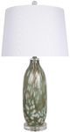 Classy Living 2-Piece Verdant Glow Green Art Glass Table Lamp Set-0
