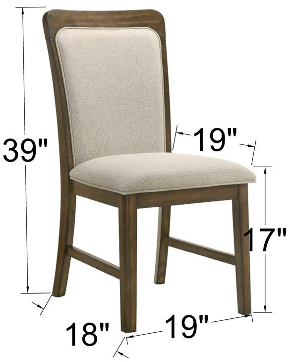 Crown Mark Broadmoor Beige/Brown Dining Side Chair-2