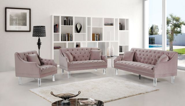 Meridian Furniture Roxy Pink Velvet Chair-2