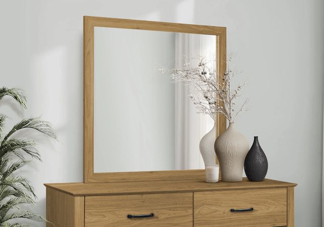Monarch Specialties Inc. Medium Oak Wall Mirror-1