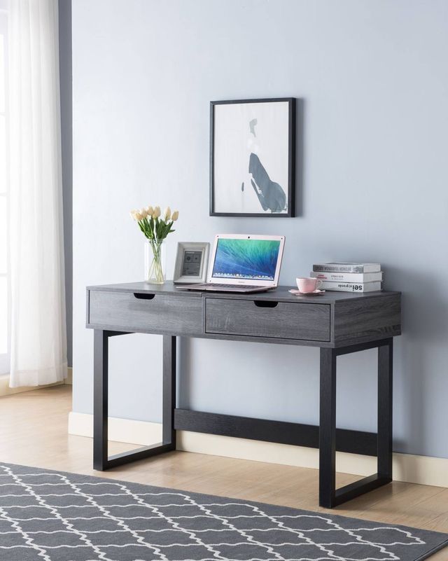 Brassex Inc. Grey/Black Lift Top Desk-2