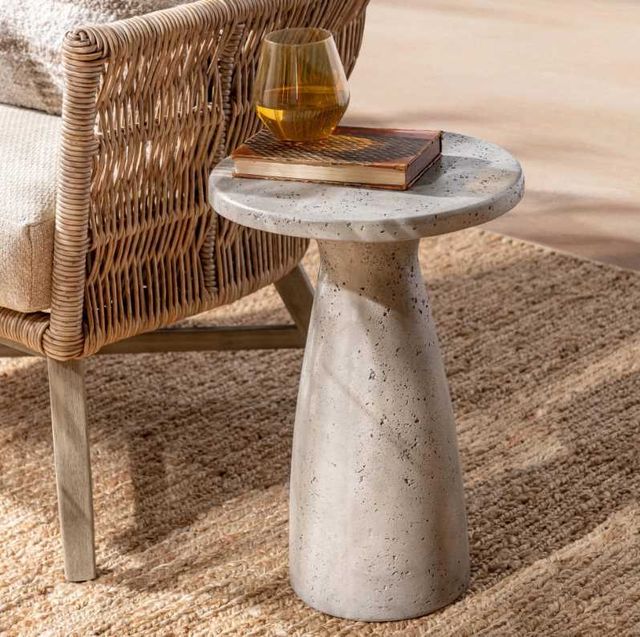 Classic Home Collins Light Gray 19" Outdoor Concrete Accent Table-1
