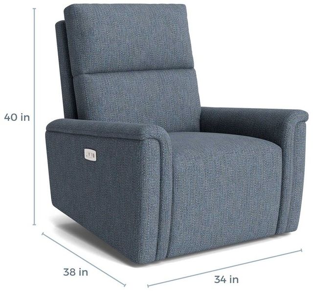 Bassett® Furniture Customizable Harris Pad Arm Zero Gravity Power Recliner-3