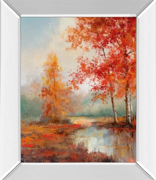 Classy Art Autumns Grace II by T.C Chiu Mirror Framed Wall Art-0