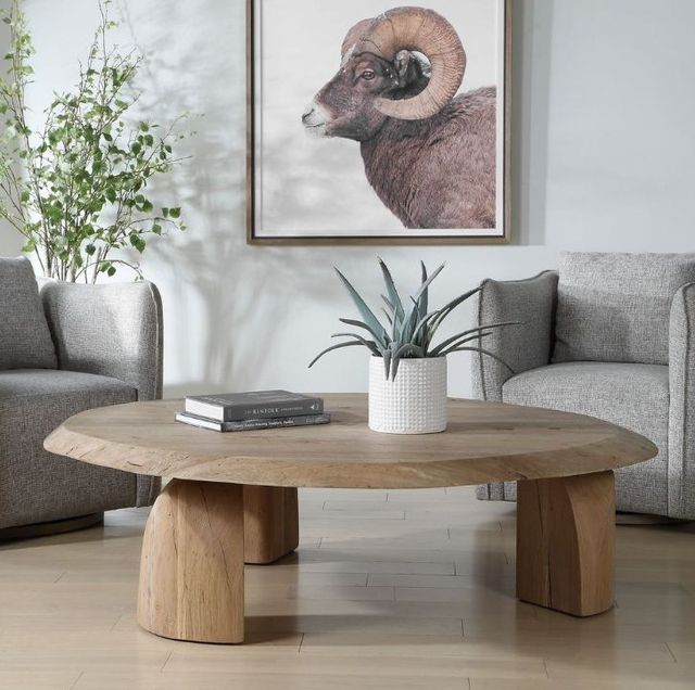 Uttermost® Tiernan Natural Reclaimed Oak Round Coffee Table-2