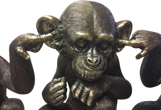 Moe's Home Collection Gold Set Of 3 He Did It Chimps-4