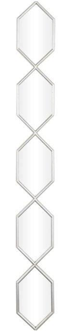 Deco Marche Silver Slim Stacked Chain 5-Layer Wall Mirror with Trellis Pattern-0