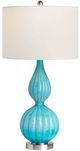 Crestview Collection Monroe Aqua Fluted Gourd Lamp-0