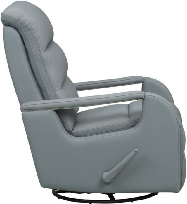 BarcaLounger® Sandhill Troy Spa Blue Leather Manual Swivel Glider Recliner-3