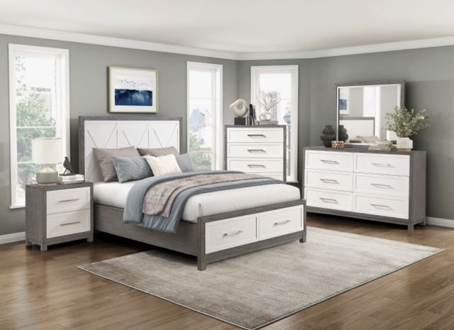 Homelegance® Rowan Gray/Ivory Full Storage Platform Bed-1