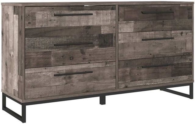 Signature Design by Ashley® Neilsville 3-Piece Multi Gray Queen Platform Panel Bed Set-2