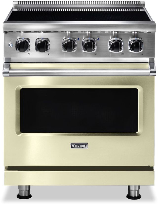 Viking® 30" Vanilla Cream Freestanding Induction Range-0