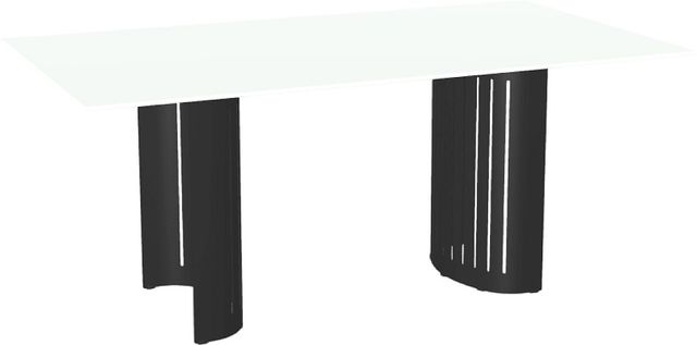 Amisco Customizable Rachel 72" Rectangular Dining Table with 0.5" White Glass Top-1