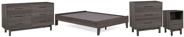 Signature Design by Ashley® Brymont 4-Piece Dark Gray Full Platform Bed Set-0