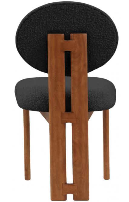 Meridian Furniture Napa Black/Walnut Boucle Upholstered Dining Chair-3