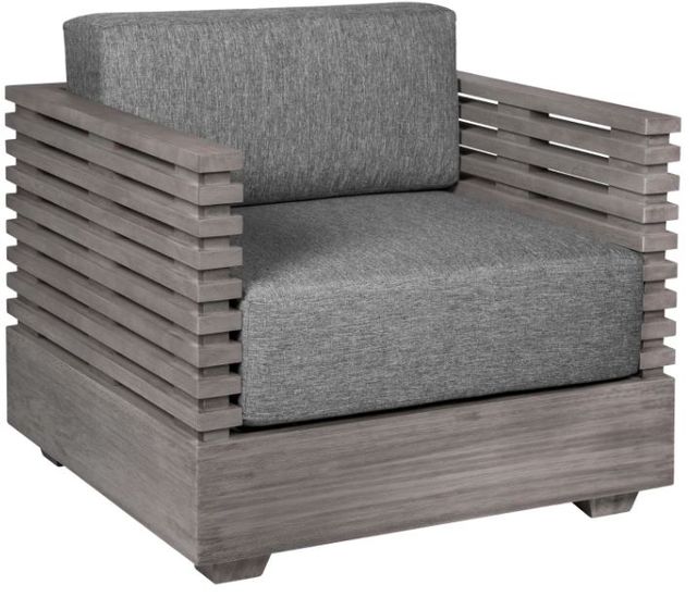 Armen Living Vivid 4-Piece Light Gray Olefin/Wooden Stone Outdoor Conversation Set-2